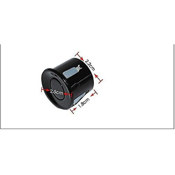 Bil Backradar System, Summer Summer Ljud, Detektionsavstånd: 30~150cm, Vattentät Sensor (22mm Diameter 2.3m Kabel) 4-pack X60d (svart)