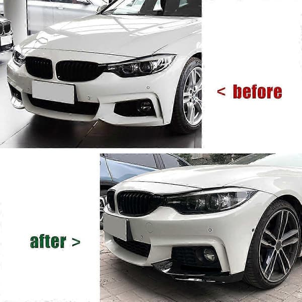 [LCS]For 4-Series F32 F33 F36 2014-2020 Front Bumper Lip Angle Diffuser Splitter Spoiler Protector Svart Bright Black