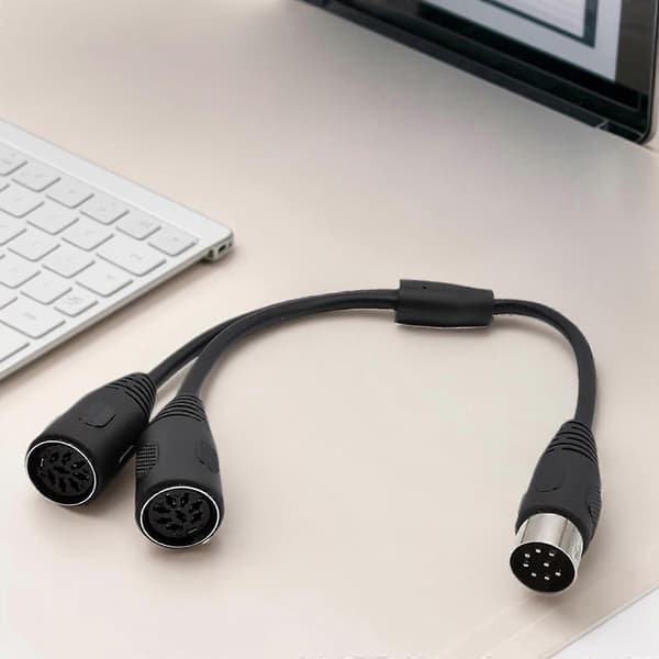 [LCS] Splitter 8 Pin DIN Y-adapterkabel 1 han til 2 hun til lydenheder Multicolor