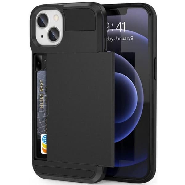 [LCS]iPhone 14 Stødsikkert Cover med Kortplads Black black