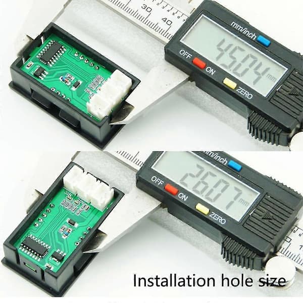 Temperaturmåler Dobbelt Digital Display Termometer 4-28v Temperatur Sensor Probe Detektor Spændingsmåler Brugt Til Bil B