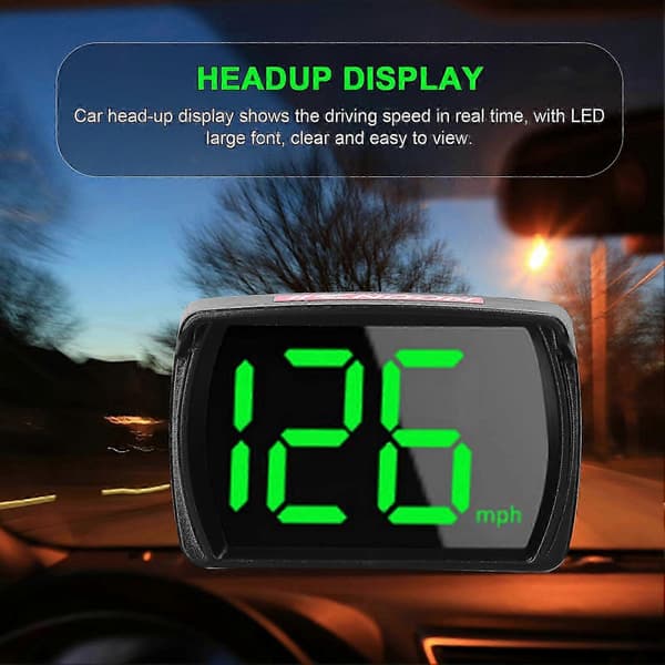 Universal GPS Speedometer HUD med stort LED-display, KMH/MPH, til biler, lastbiler, SUV'er