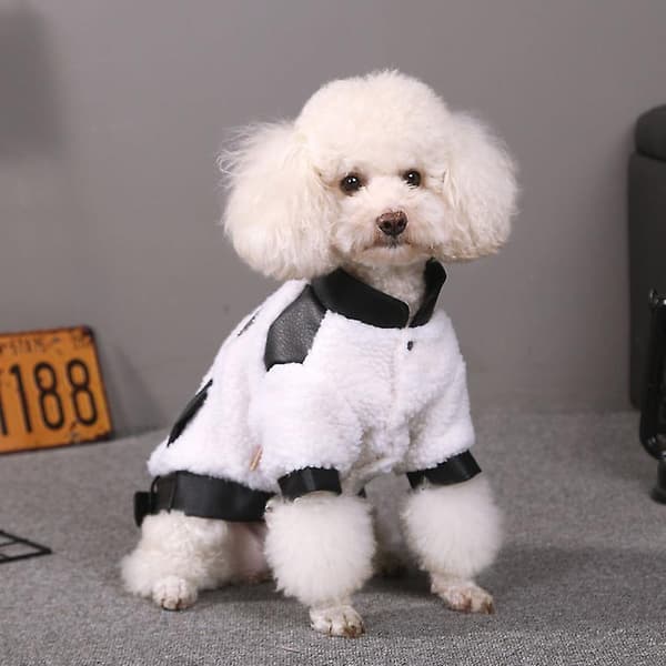 [LCS] Hundkläder Vinter Varm Hundjacka Kappa White S