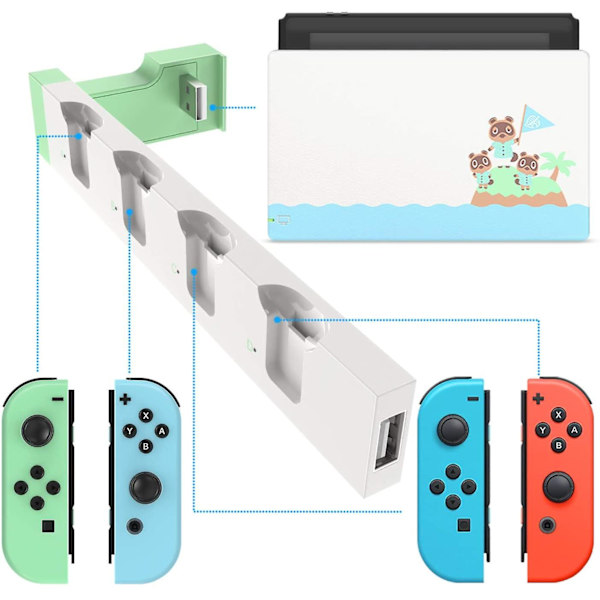 Switch Joy Con Handkontroll Laddningsstation Dockningsstation Hållare För