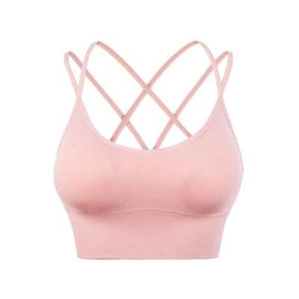 Sport-BH för kvinnor med mediumstöd och korsad rygg för yoga pink S