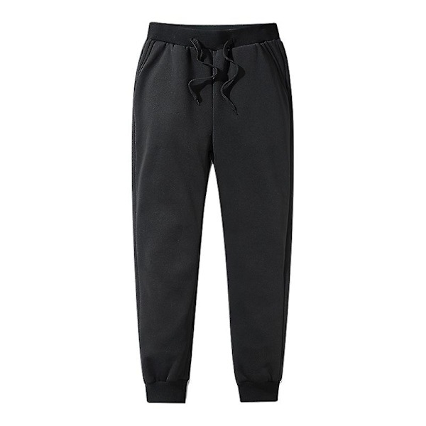 -30°C Herr Termobyxor Fleece Fodrade Förtjockade Casual Sportbyxor Vinter Höst Black 3XL