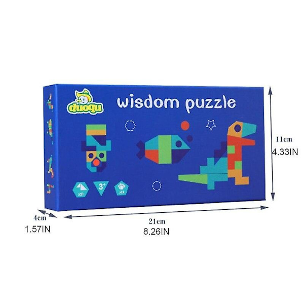 1 st Hjärngympa Pussel Kub Utrymme Fantasi Handövning Tangram För Hjärnans Utveckling
