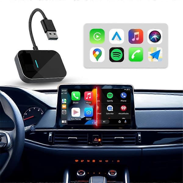 [LCS]FL3 2-i-1 Trådløs CarPlay-adapter Android Auto-konverter Plug and Play Kablet til Trådløs CarPlay