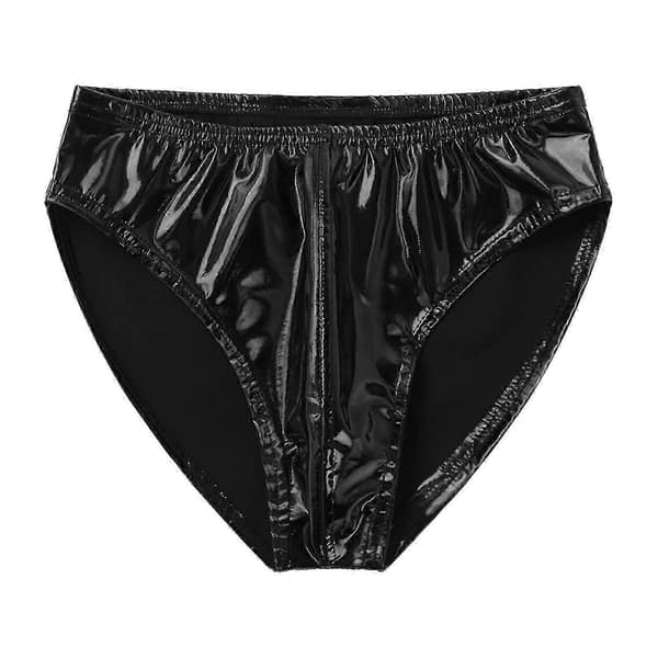 [LCS]Lacktrosor för män med wet look och elastisk linning Black A M