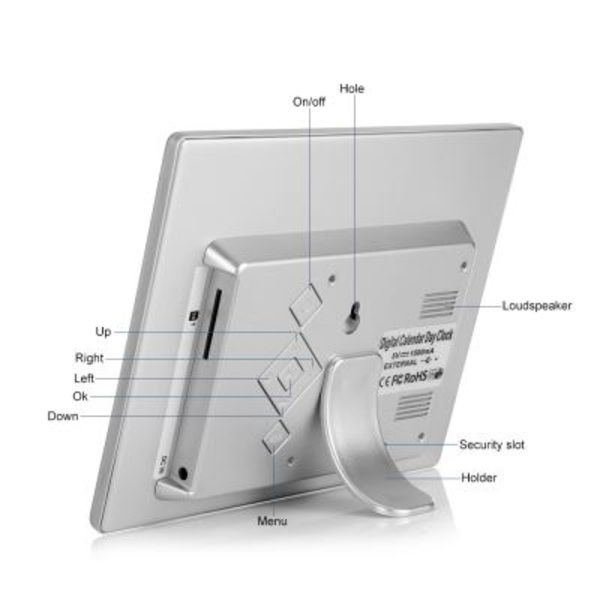 Inlife DDC-8002J 7 tums digital kalenderdagklocka