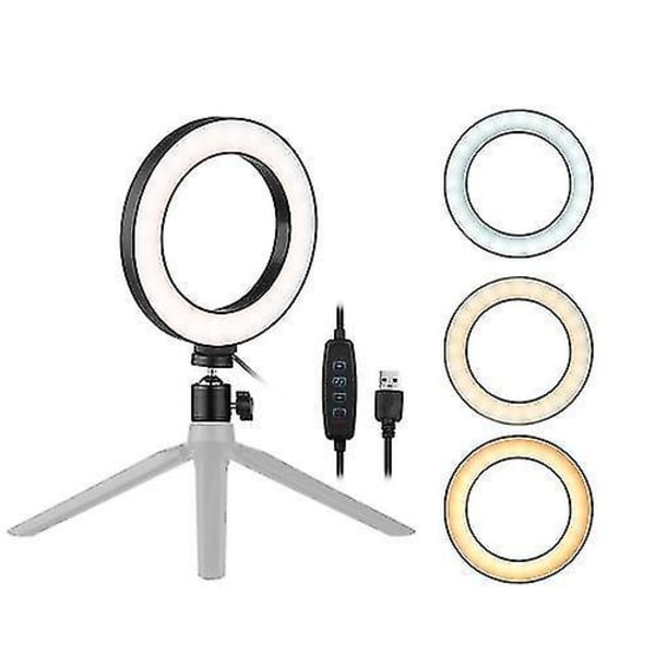 6 Tommers LED Ring Light for Skrivebord
