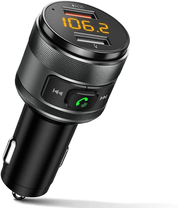 [LCS] Bluetooth 5.0 FM-sender radioadapter musikkspiller håndfri samtale USB-porter lader