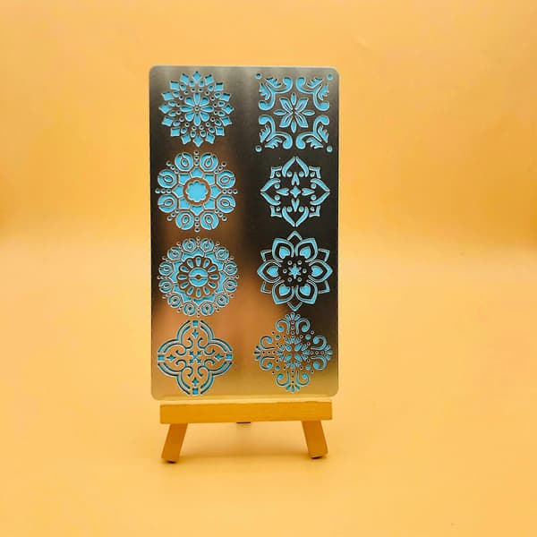 [LCS] Træbrændingsstencil Blomster Rustfrit Stål Metal Stencils Skabelon til Træskæring Tegning Gravering og Scrapbooking
