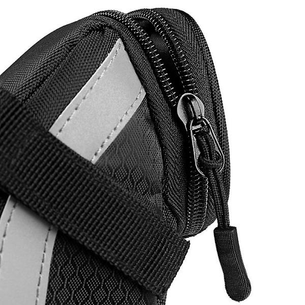 Cykeltaske til sadel, bærbar cykelopbevaring Cykelsadel Bag Cykelsadel Bagværktøj Black