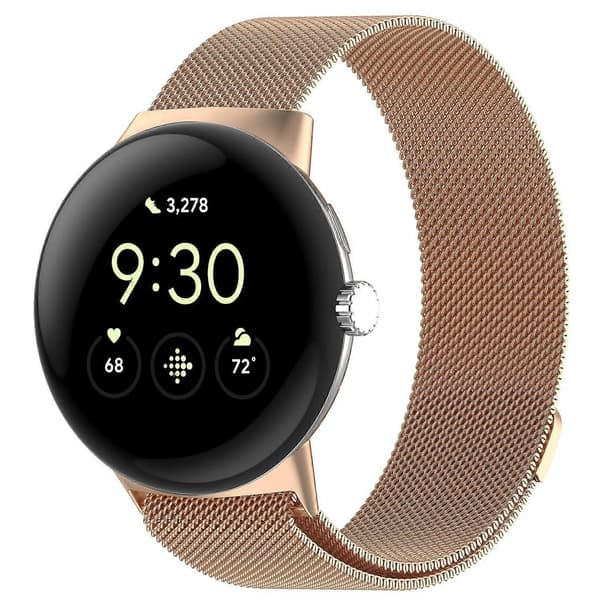 [LCS]Til Google Pixel Watch 3 45mm Milanese Bånd Rustfrit Stål Magnetisk Mesh Urrem Multicolor Rose Gold