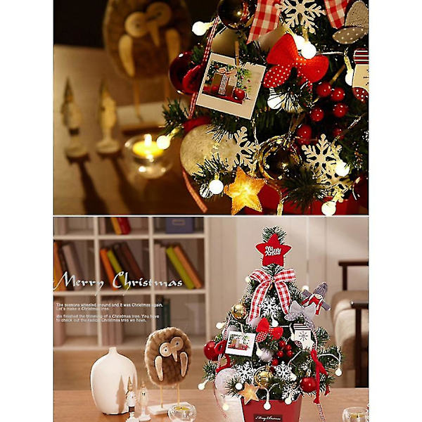 Mini Kunstigt Juletræ til Skrivebord 45cm Julepynt RED