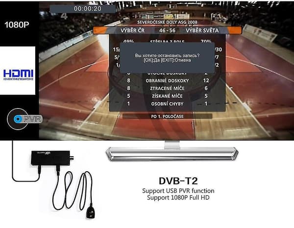 [LCS]U2C T2 105 DVB-T DVB-T2 1080P HD TV-mottakerpinne Set-Top-boks