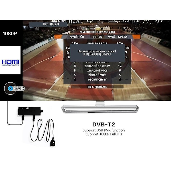 U2C T2 105 DVB-T DVB-T2 1080P HD TV Receiver Stick Set Top Box