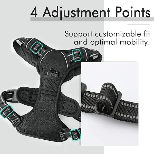 [LCS] Trækfri kæledyrssele med 2 snorclips Light gray Medium