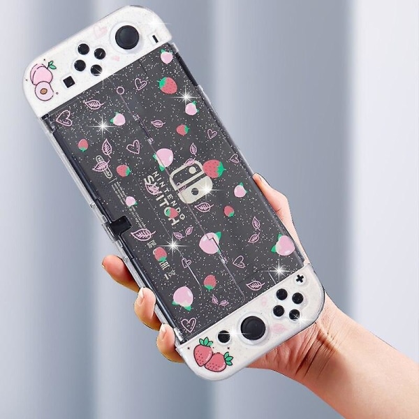 Transparent switch oled skyddande skal ns controller joy-con split tpu cover case för nintendo switch tillbehör Planet rocket