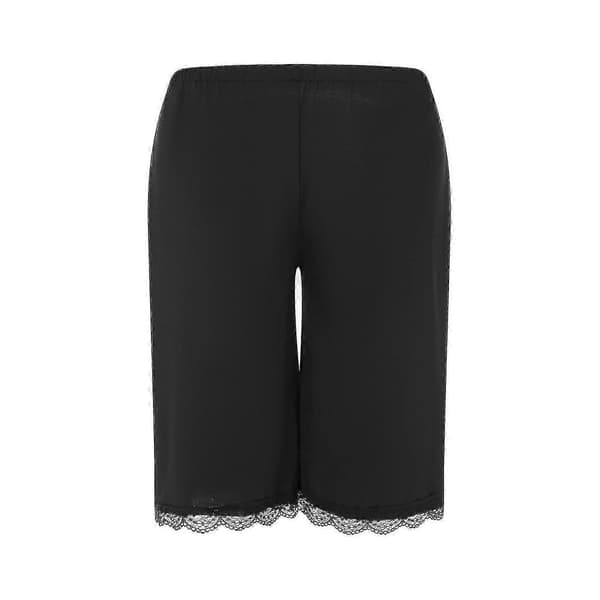 Mjuka silkeshorts - Klassiska nattkläder underkläder för damer Black XL