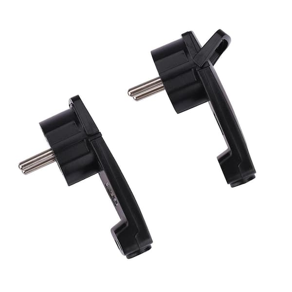 [LCS] stk. svarte Schuko vinkelplugger, Schuko flatplugg 250 V (16 A), Schuko-plugg, Schuko flatplugg, EU-plugg - WELLNGS