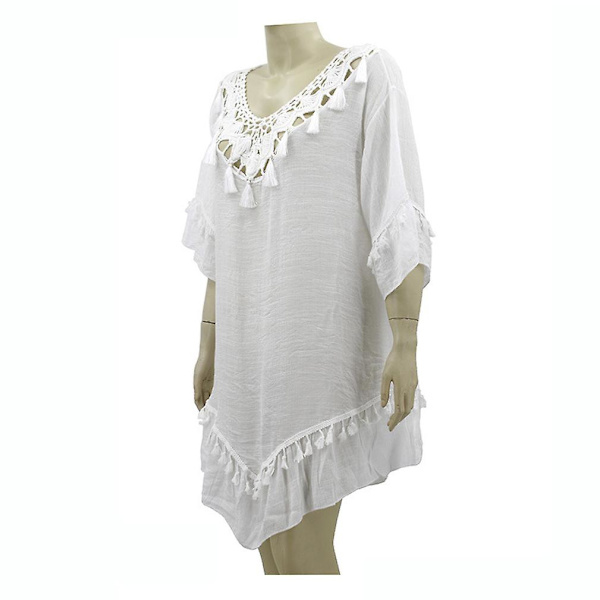 Bikini Cover Up med Uthuling, Etnisk Duske-Strandbekledning Kaftan