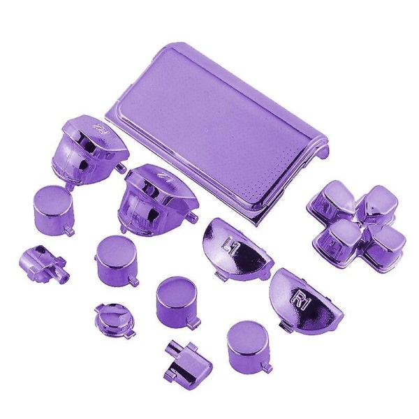 7 färger för playstation 4 mode guld fulla knappar mod kit set krom för ps4 controller joystick videospel tillbehör Purple