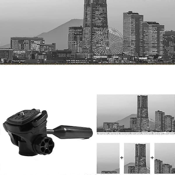 Stativ Pannehode, 360 Rotasjon 90 Tilt 3-dimensjonalt Stativhodefeste Med 3/8\" Gjenge 1/4\" Skrue For Stativ Monopod