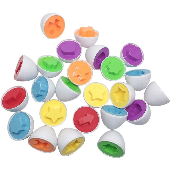 12 st Pedagogiska leksaker Äggpussel för studier av barn Färgform