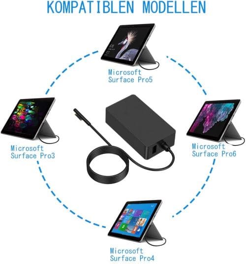 [LCS]aifulo Strømforsyning 65 W Surface Pro Oplader 65 W 15 V 4 A Strøm
