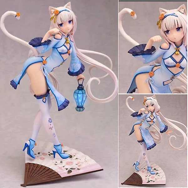 Nekopara Alphamax Modell Japanskt Spel Choklad / Vanilj Statisk Modell Gåva För Fans Samling Cheongsam Chocolate