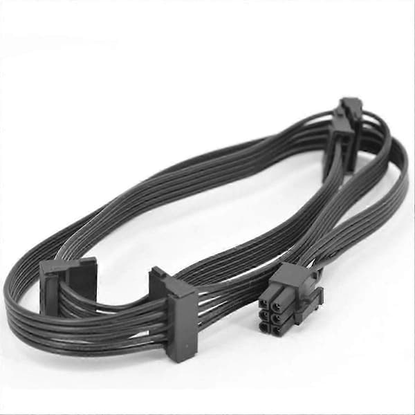 PCIe 6-pin 1 til 4 SATA 15-pin strømkabel