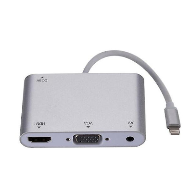 Lightning till HDMI VGA Digital AV TV Adapterkabel 1080P HDTV Ljudhub Kompatibel med iPhon