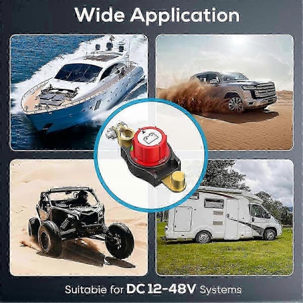 2025 Top Post Batteriafbryder 12v, Batteri Afbryder Negativ tænd/sluk 12-48V Top Post Batteriafbryder til Biler
