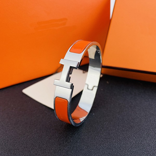 H-Armband, 18K Alphabetlås för Män och Kvinnor, Armband för Par i Rostfritt Stål, Silver och Silver and Orange