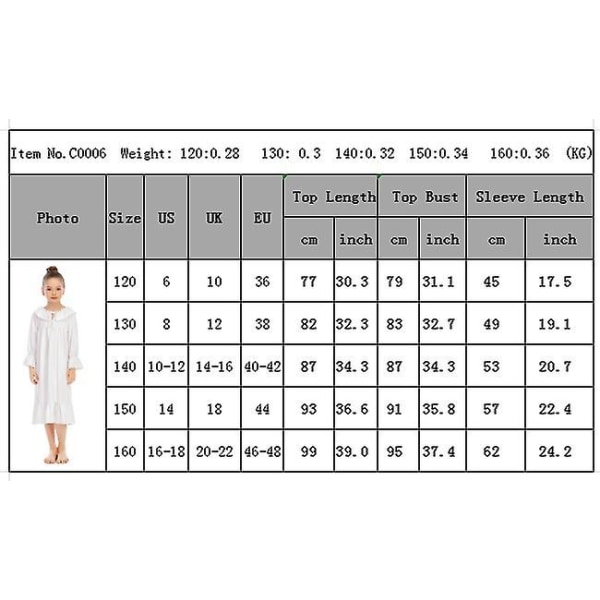 Flickors Nattlinne Långärmad Prinsess Pyjamas Klänning purple 130cm