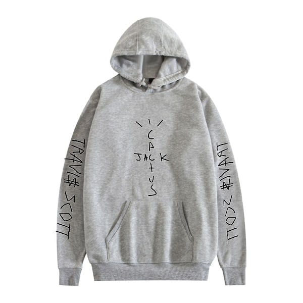 Travis Scott Unisex Huvtröja För Flicka Pojke Pullover Hoodie För Män Kvinnor Jul gray L