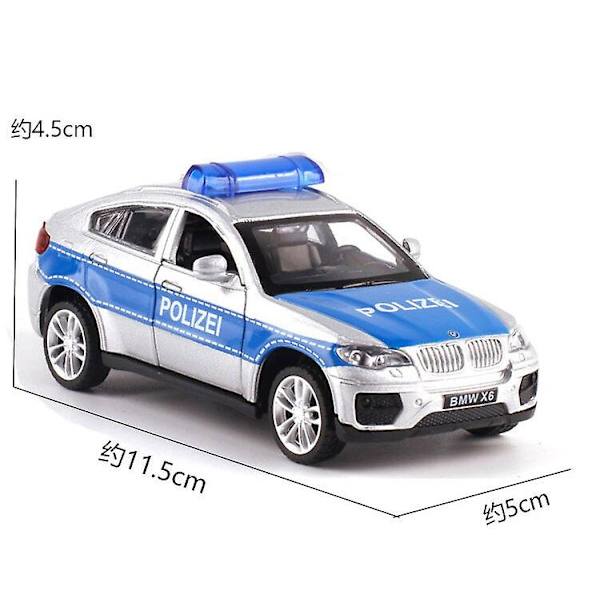 Caipo 1:43 Vedettävä Poliisiauto Q7 X6 Valettu Metalliseos Malliauto Keräilyyn, Lahjaksi ja Koristeeksi