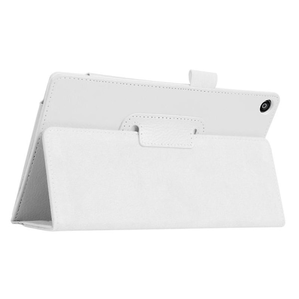 PU Slim Vikbart Platt Fodral Ställ med Auto Wake/Sleep för Nya Amazon Fire HD 8 2017 White