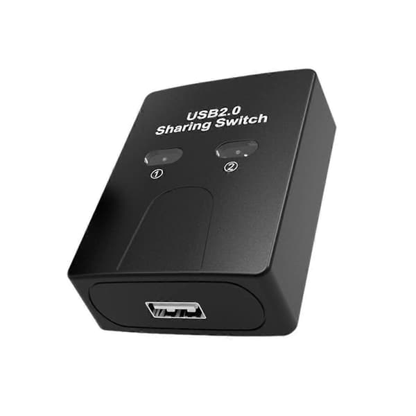 2 porte USB2.0 Hub USB-switch printerdeler To computere deler en USB-enhed 2 ind 1 ud USB-splitter Del U-disk Black