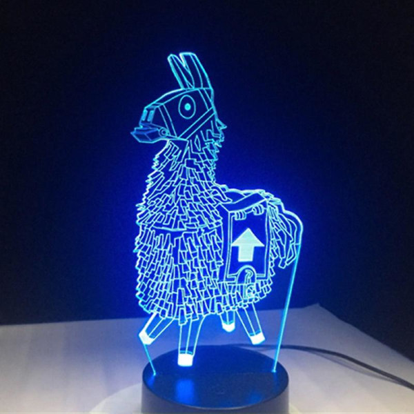 3D Tecknad Djur Llama Nattlampa 7 Färger LED Skrivbordslampa Hem Rum Dekor Gåva Touches