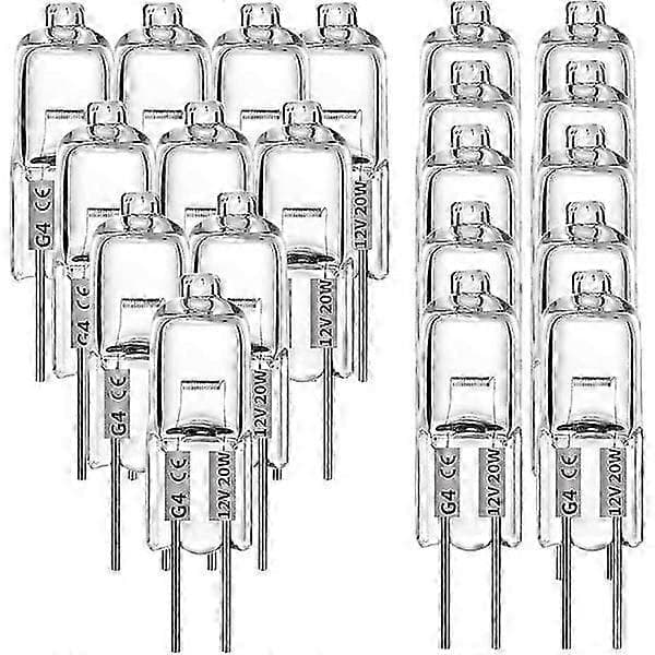 G4 halogenlamper 10W 12V - Varm hvid - 20 stk. 20W