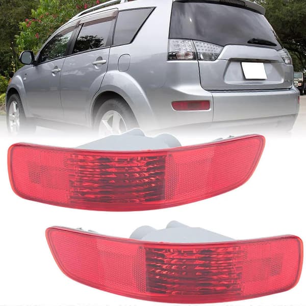 2 stk. bakre støtfangerreflektorlys baklykt tåkelys for Mitsubishi Outlander 2007-2012