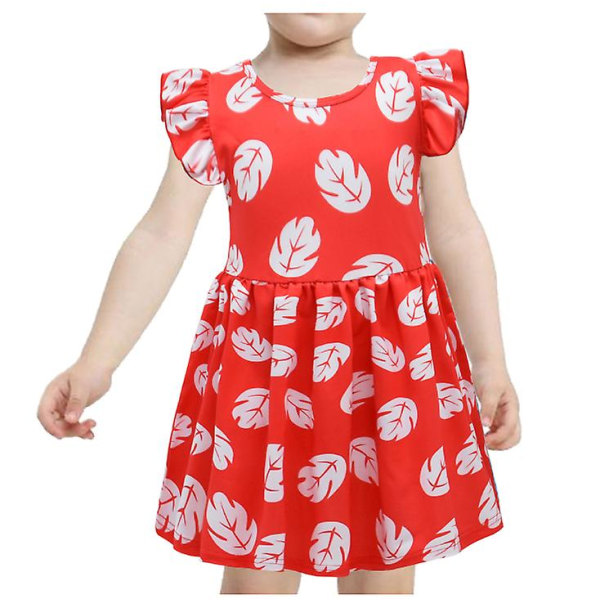 Festklänning för flickor Leaf Härlig kortärmad klänning 130