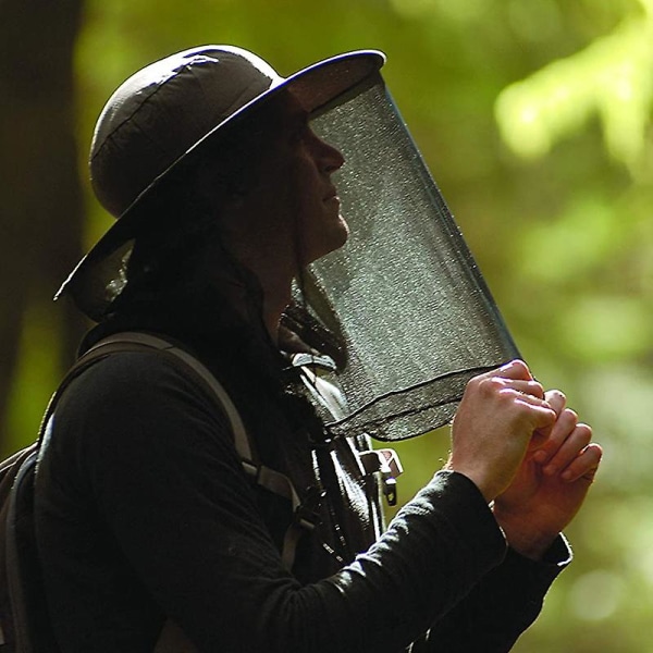 Mosquito Midge Head Net Hat Mesh Cover Insektsbi, kvinnor Män, utomhus djungelfiske Army Green