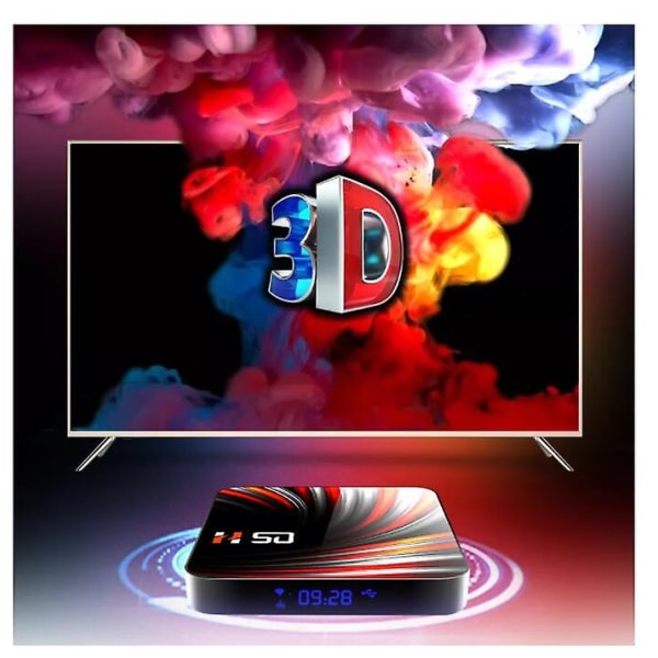 Tv-boks Android 10 4 GB 64 GB 4K H.265 Mediaspiller 3D Video 2,4 g 7 GHz Wifi Bluetooth Smart Tv-boks Dekoder EU PLUG