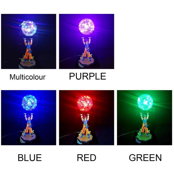 Dragon Ball Lampa Goku Strength Bombs Luminaria Bordslampa Dekorativa Lampor Barn Led Nattljus Red UK Plug