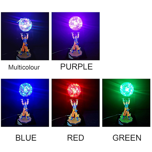 Dragon Ball Lampa Goku Styrkebomber Luminaria Skrivbordslampa Dekorativa Lampor Barn LED Nattlampa Blue UK Plug