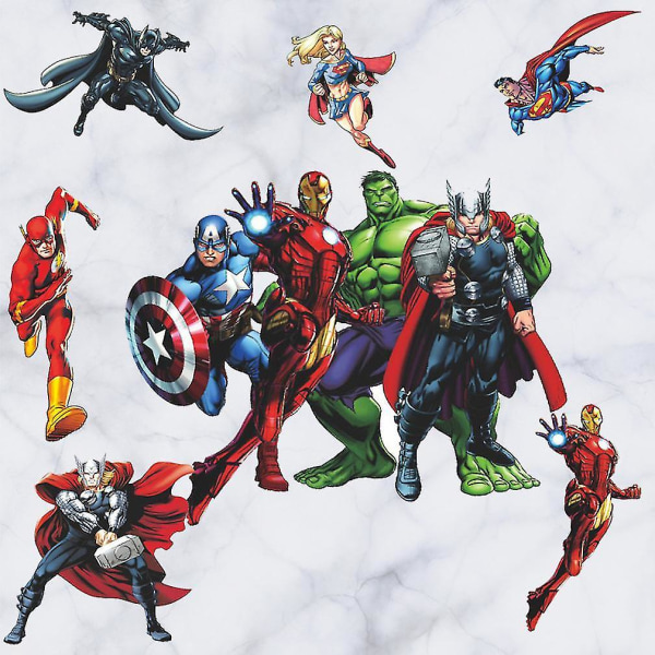 Avengers Iron Man Spider-man Superman Hulk Bedroom Wall Stickers